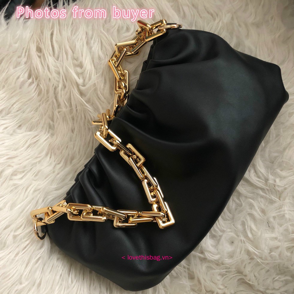 Túi Xách Đeo Vai / Kẹp Nách Chất Liệu Acrylic Mềm Mại Phối Dây Xích Xếp Ly Thời Trang Cho Nữ