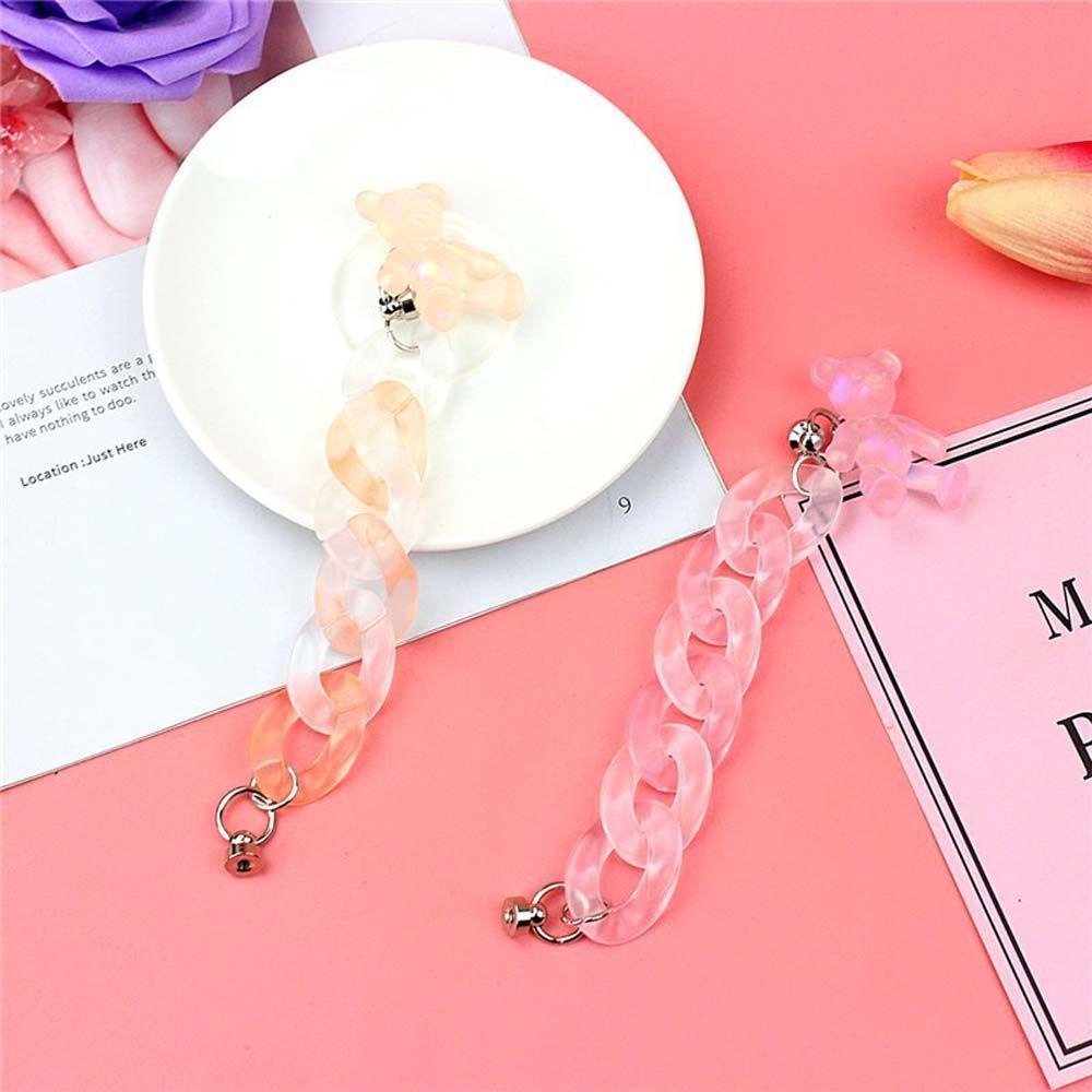 Ốp Điện Thoại Acrylic Màu Trong Suốt Chống Mất Phối Dây Đeo Dạng Xích Treo Trang Trí Cho QUINTON