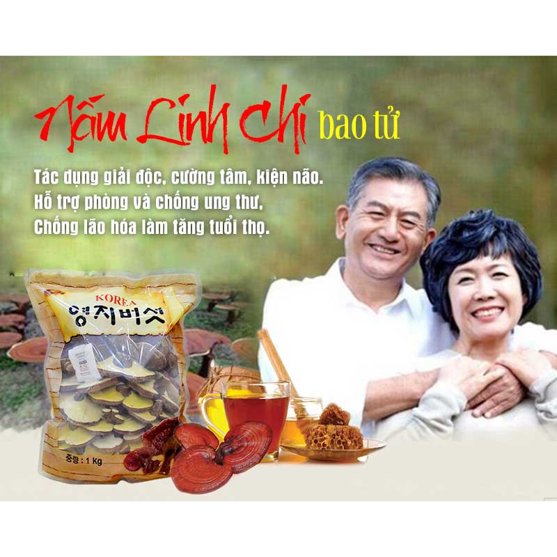 [CHÍNH HÃNG] Nấm linh chi bao tử Hàn Quốc, túi 1kg