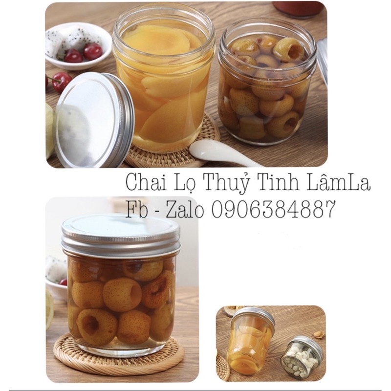 Hũ Thuỷ Tinh Mứt JD Nắp Nhôm 100ml 200ml 300ml 400ml  | Làm sữa chua, bánh plan , mứt trái cây , đựng gia vị | BigBuy360 - bigbuy360.vn