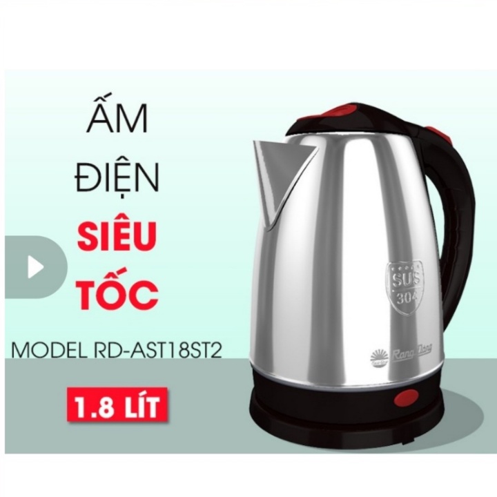 Ấm Siêu Tốc Rạng Đông - Ấm Đun Nước Rạng Đông Inox Sôi Nhanh Tự Ngắt Hàng Chính Hãng - Bảo Hành 12 Tháng