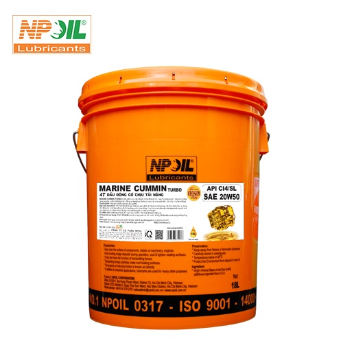 Dầu động cơ xe tải, tàu – MARINE CUMMIN 10W40/20W50 - xô 18L
