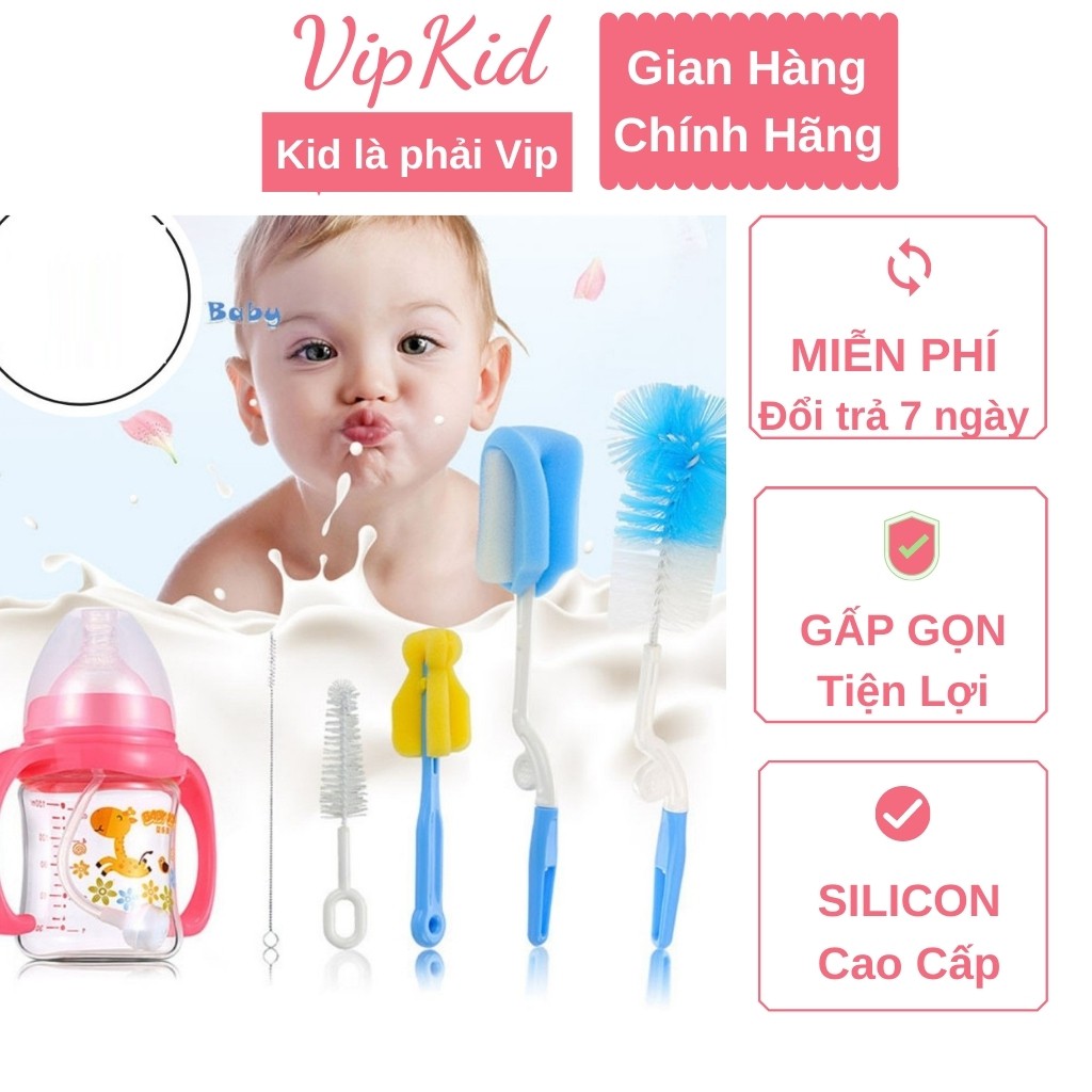 Cọ rửa bình sữa núm ti 4 chi tiết - vipkid