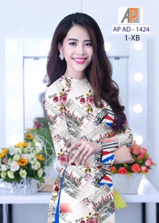 Vải áo dài hoa hồng