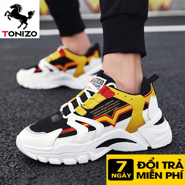 Giày sneaker nam Tonizo F21V đế cao 5cm, đế hơi thoáng mát cùng thiết kế độc đáo