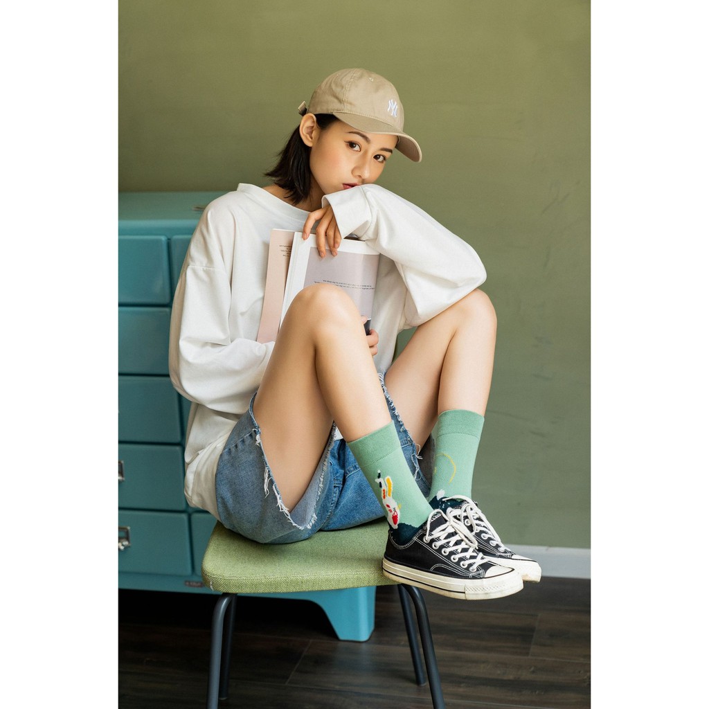 Tất unisex vớ unisex họa tiết hoạt hình MixMatched thời trang street life trẻ trung chất liệu cotton cao cấp PHÊ TẤT