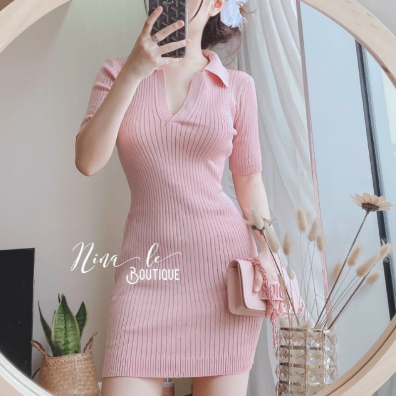 Đầm len body đầm dáng ôm cổ đức siêu xinh QC Loại 1 | BigBuy360 - bigbuy360.vn