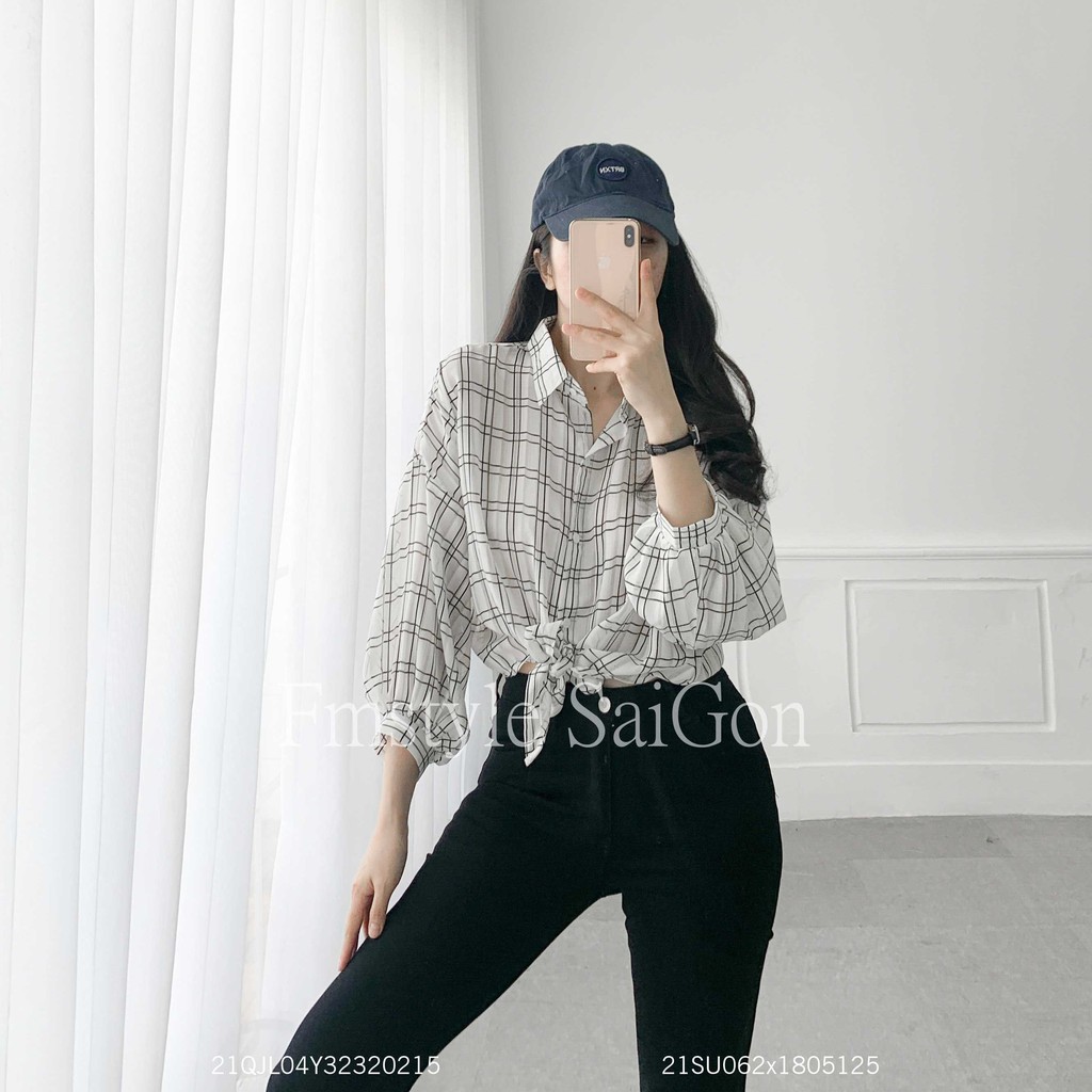 Áo sơ mi tay lỡ cột eo ulzzang thời trang nữ VM STYLE 21SU062X1805-21SU062X1503