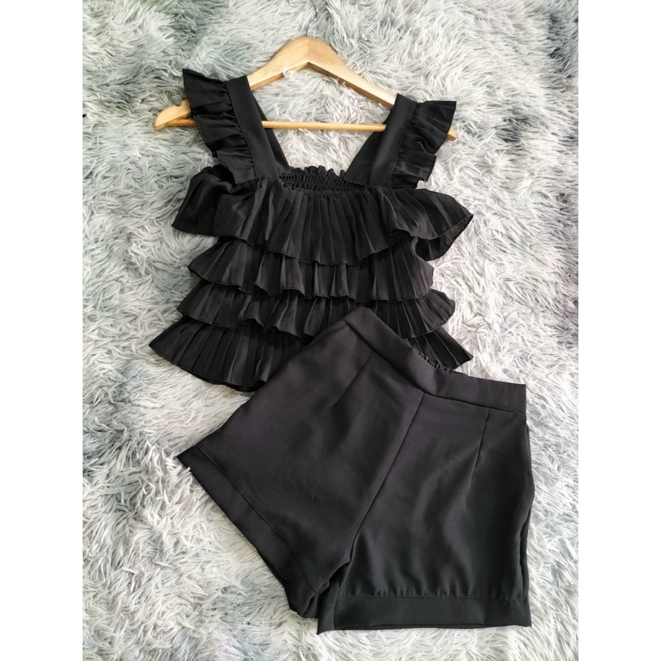 Set Bộ Tầng Dập Ly Tay Cánh Tiên Quần Ngắn Siêu Hot