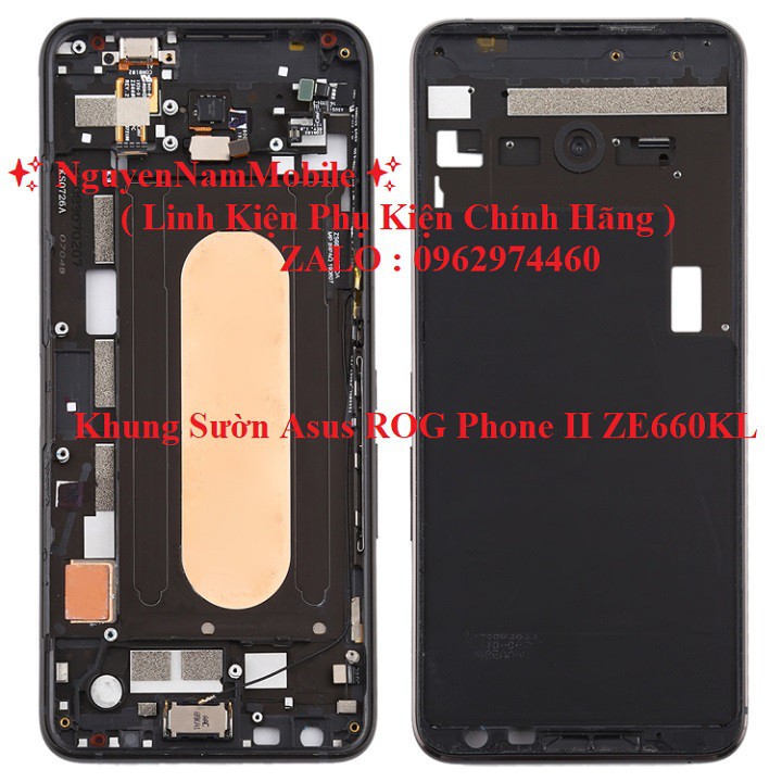 💥 Khung Sườn 💥 Asus ROG Phone 2 Middle Frame Bezel Plate with Side Keys for ZS660KL (Black)