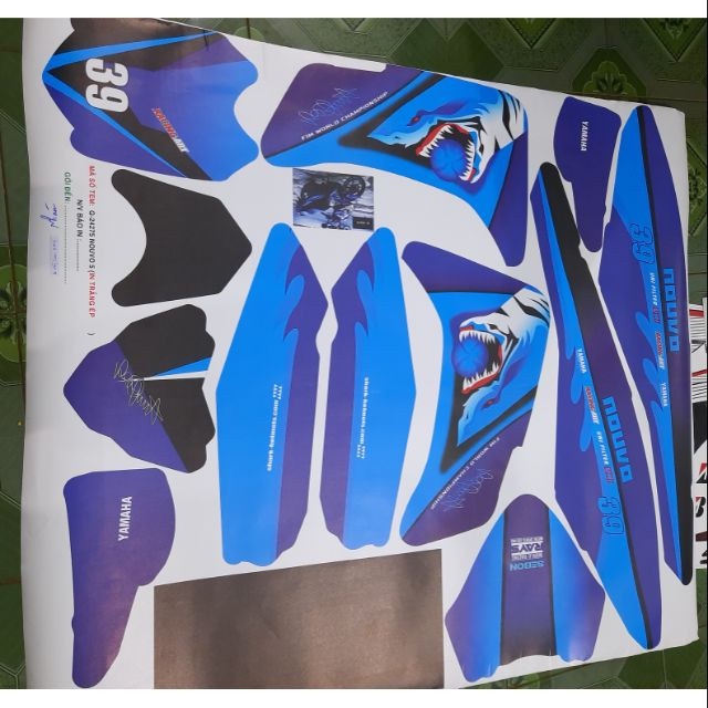 Tem Trùm Novo 5 Xanh Tím Cá Mập,Team Decal Novo5 Shark