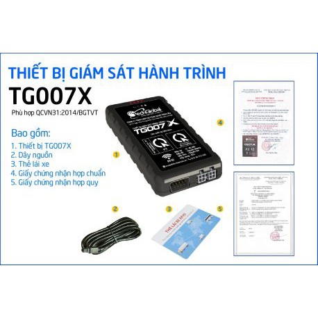 Thiết bị định vị giám sát hành trình TG007X hợp chuẩn Bộ GTVT cho xe tải, xe kinh doanh dùng để đi đăng kiểm