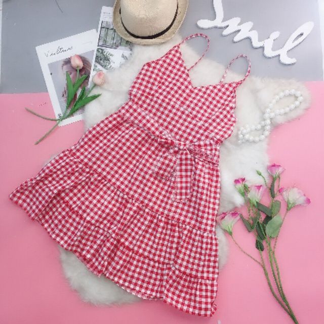 Đầm baby doll ca rô