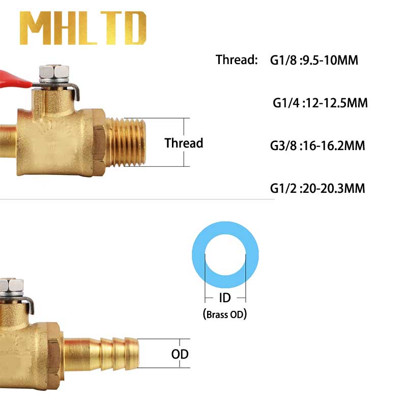 Van Khóa Nhiên Liệu Bằng Đồng Thau 1 / 4 "3 / 8" 1 / 2 "1 / 8