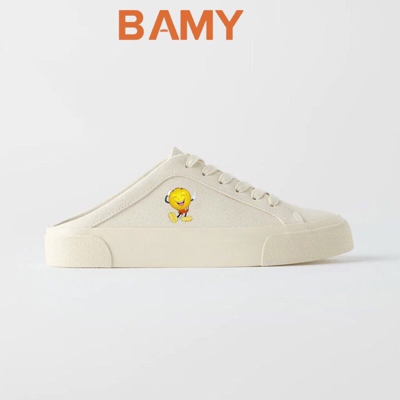 Giày Sục Thể Thao Nữ MK màu Kem, Sục bata đạp gót đế bánh mì 3cm BAMY | BigBuy360 - bigbuy360.vn