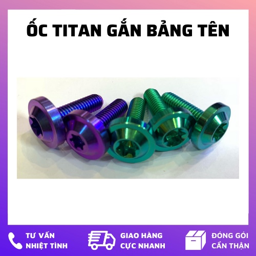 Ốc TITAN GR5 6 li 20 đầu dù dùng để gắn bảng tên xe VARIO RAIDER SATRIA