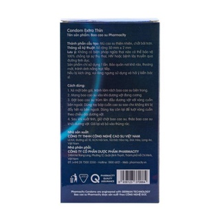 Bao cao su Pharmacity Extra Thin (10 cái/hộp) (mỏng)