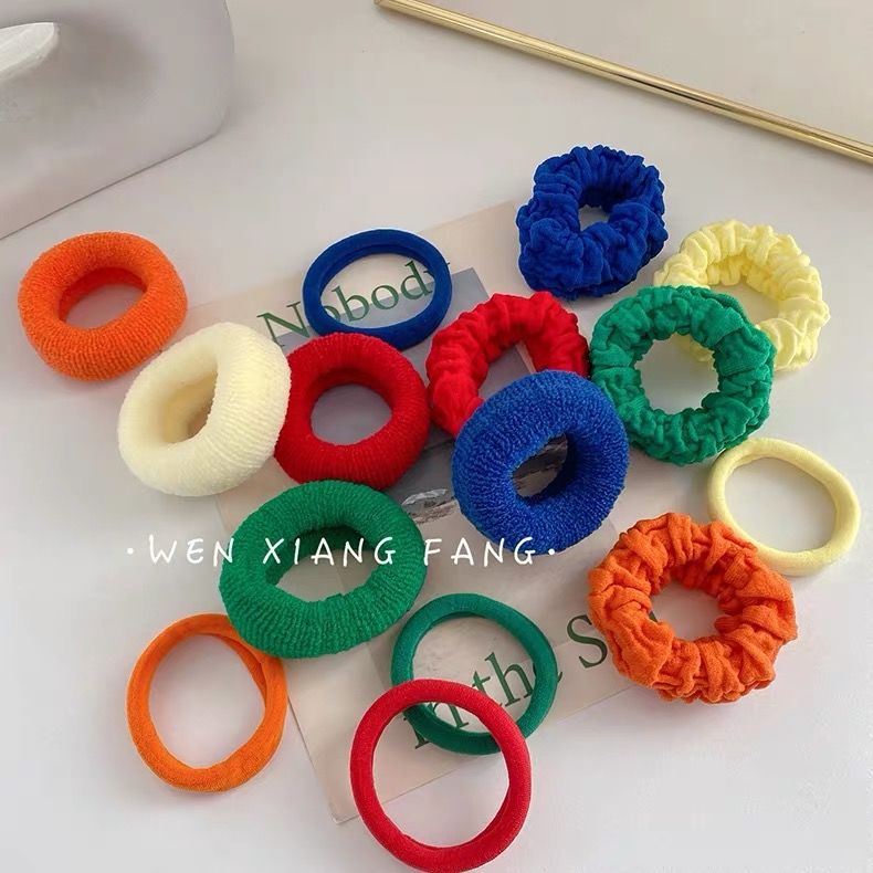 Set 5 dây buộc tóc cao su màu sắc ngọt ngào phong cách Hàn Quốc cho nữ
