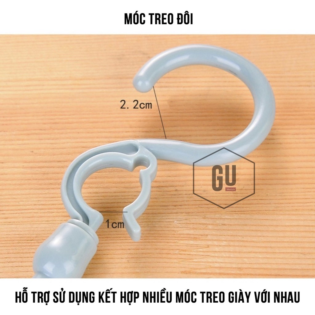 Móc phơi giày dép đa năng CÓ GU tiện lợi thông minh xoay 360 độ (Giao ngẫu nhiên màu)