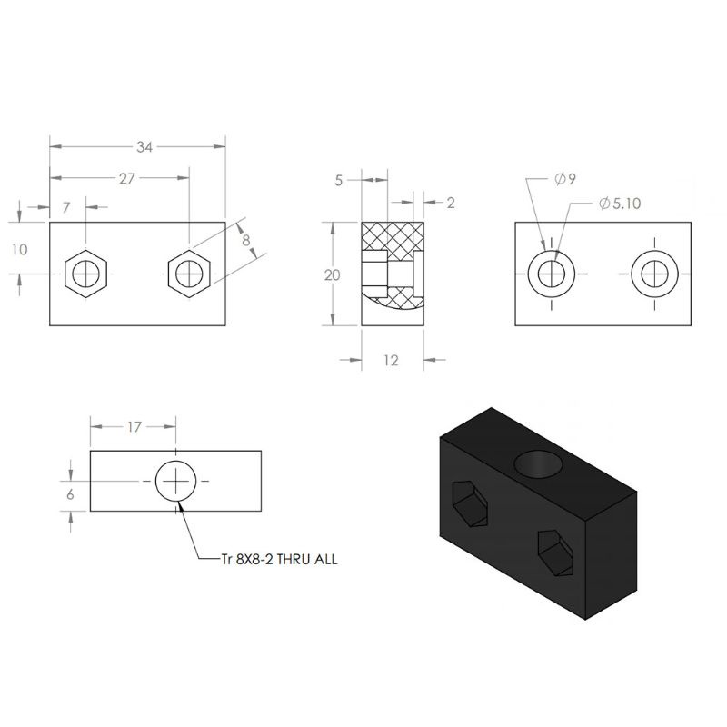 Ốc Vít Kim Loại M8 8MM Dành Cho Máy In 3D