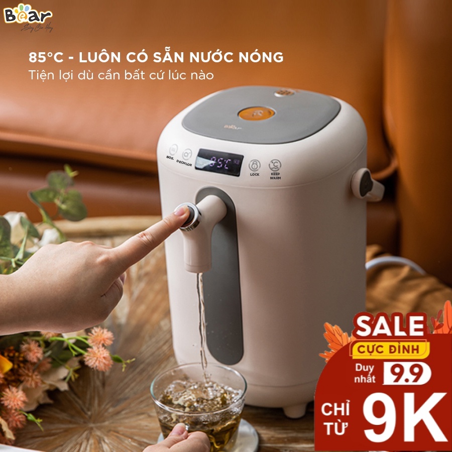 Bình Thủy Điện Bear 3 Lít H30B1 - đun nước giữ nhiết Công Nghệ Nhật Bản - Hàng Chính Hãng Bảo Hành 18 Tháng