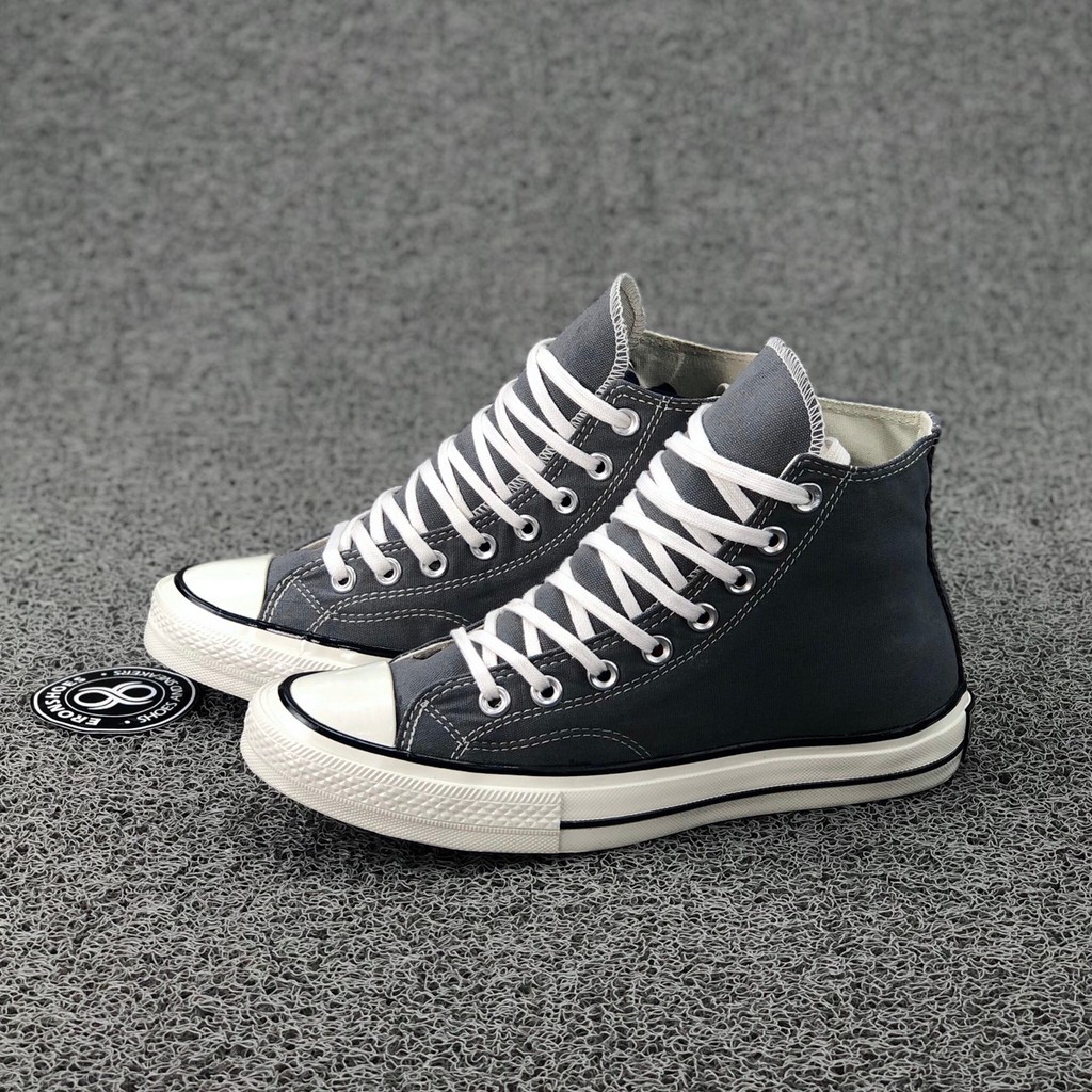 Giày Thể Thao Converse 70s Cổ Cao Màu Xám Đen Cá Tính