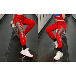Quần jogger khoá kéo phối lưới, quần tập nhảy zumba cao cấp