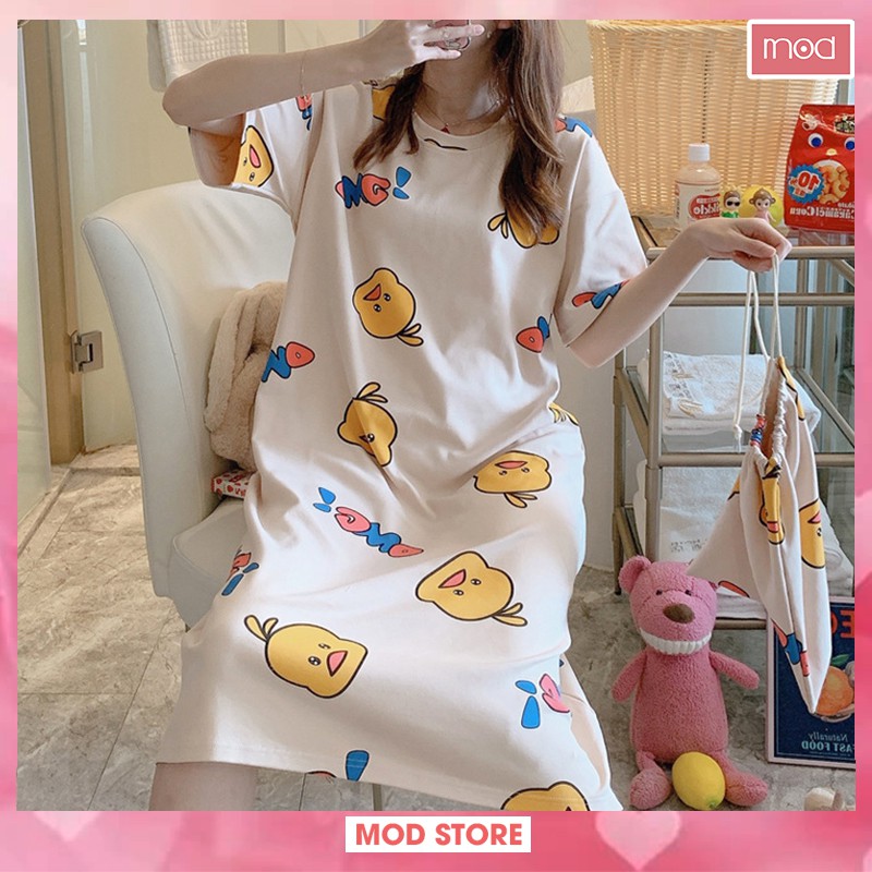 [𝐅𝐫𝐞𝐞𝐬𝐡𝐢𝐩 - 𝐇𝐚̀𝐧𝐠 𝐒𝐚̆̃𝐧] Váy Mặc Nhà Váy Ngủ Họa Tiết Đáng Yêu, Chất Cotton Mềm Mịn Diện Hè V6 | BigBuy360 - bigbuy360.vn