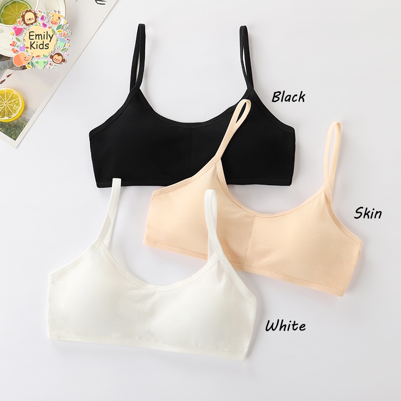 Áo Ngực Thể Thao Cotton Một Kích Thước Màu Trơn Co Giãn Dành Cho Nữ Tuổi Teen 8-16Y