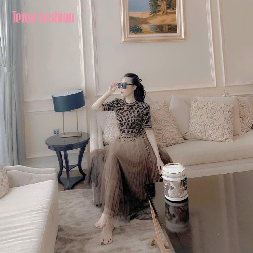Chân váy xếp ly dáng dài nữ TEMA - Chân đầm lưới loang hai lớp siêu xinh | BigBuy360 - bigbuy360.vn