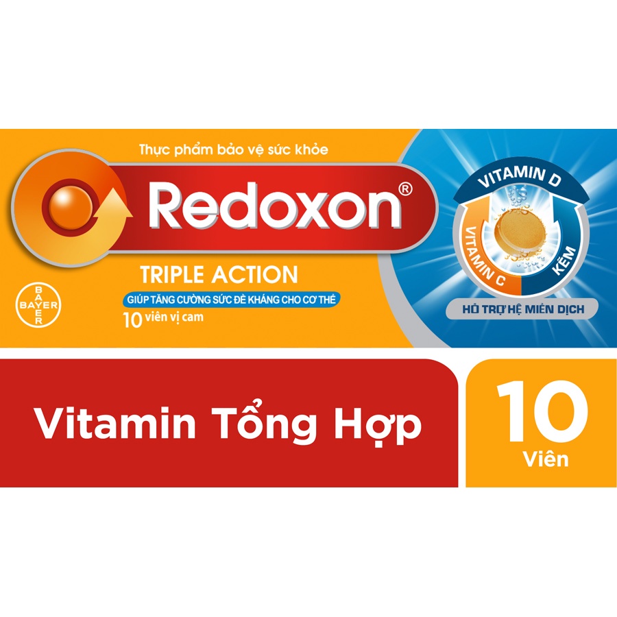 Viên sủi Redoxon Triple Action Tăng sức đề kháng & Bổ sung Vitamin và khoáng chất