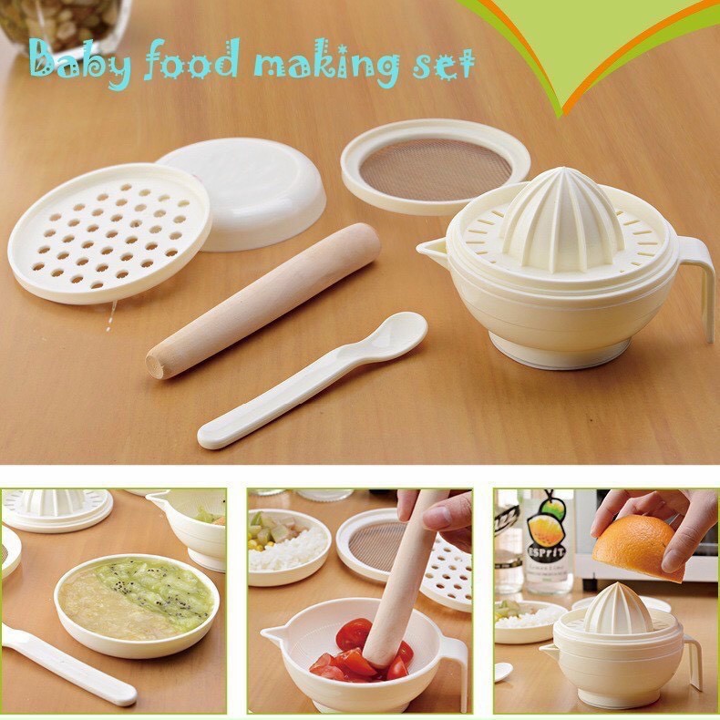 Bộ Chế Biến Ăn Dặm Kiểu Nhật Tốt Cho Bé Từ 5 - 6 Tháng Trở lên GoodBaby Set