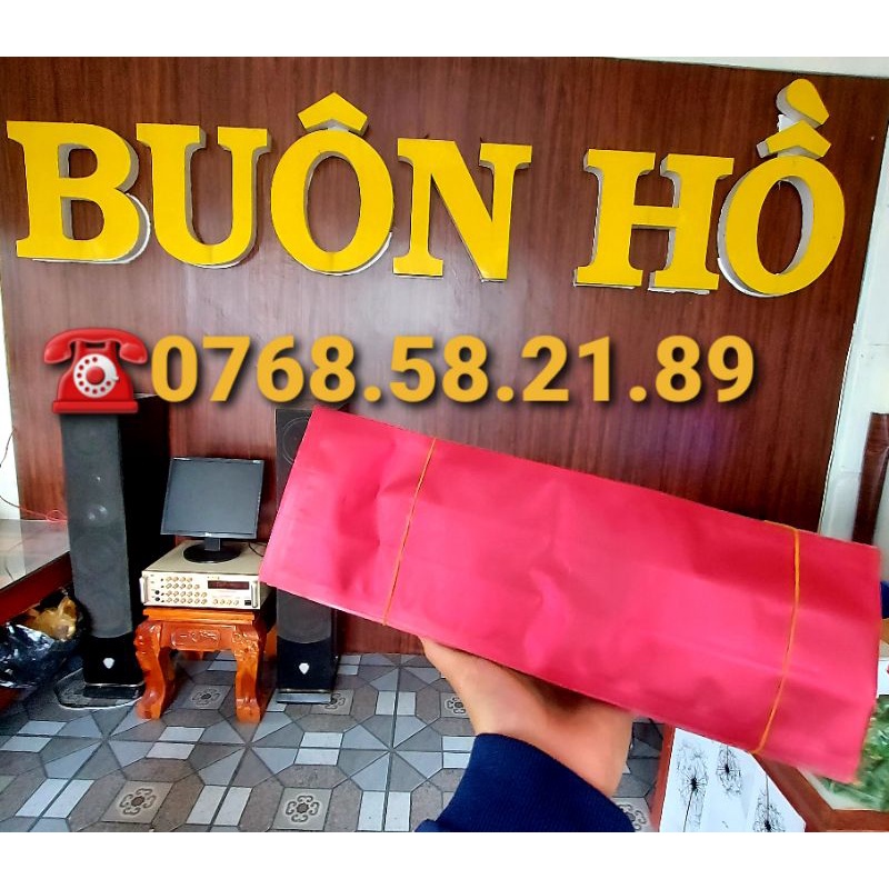 Túi 4 biên đỏ đựng 500 gram bột cà phê - Cà phê Rang xay Buôn Hồ - DakLak