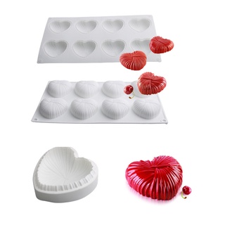 Khuôn silicone làm bánh mousse hình 8 trái tim dbs260