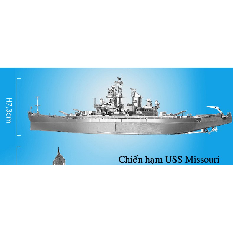Mô Hình Lắp Ghép 3D Kim Loại chiến hạm cỡ to