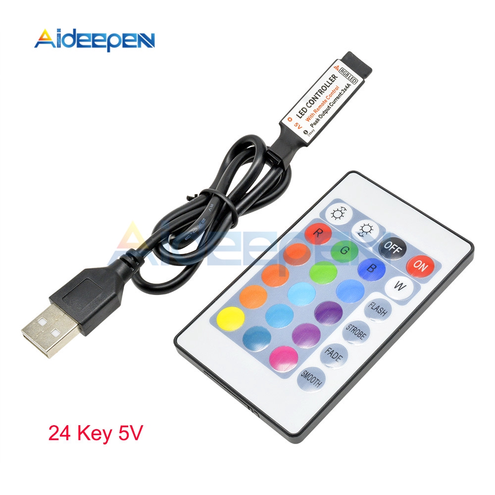 Led Strip 5 V 12 V RGB USB IR Remote Controller 5V 12V USB LED Strip Light 24 Key Remote Wireless Controller For LEDs | BigBuy360 - bigbuy360.vn