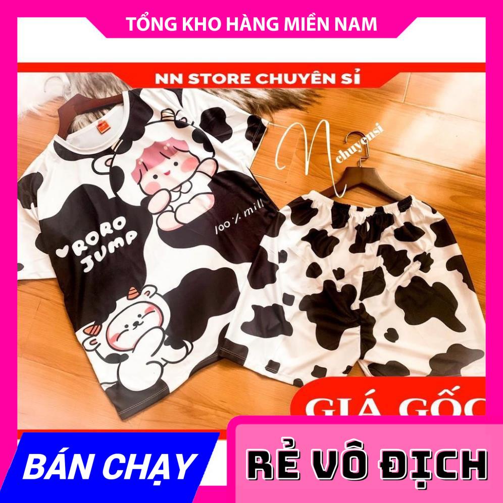 Set bộ bò sữa Bộ ngủ bò sữa cho bé trai bé gái 5kg đến 70kg Đồ bộ mẹ và bé Bộ thun gia đình