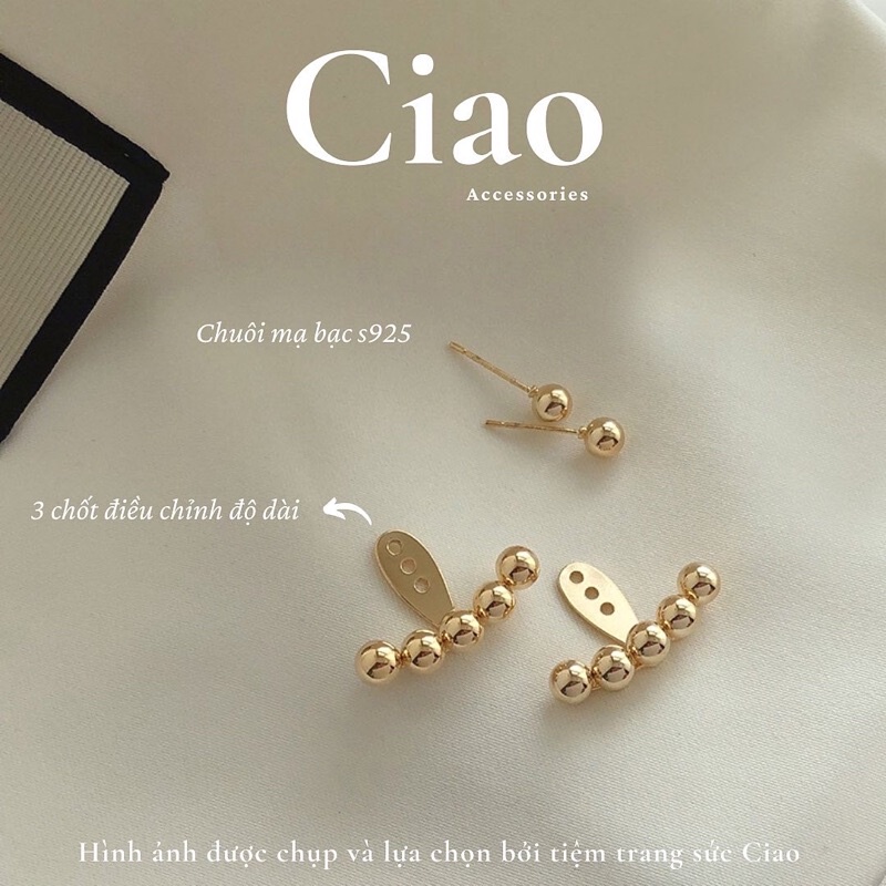 [HOẢ TỐC 1H] Khuyên tai/ Bông tai dáng dài mạ bạc S925 thiết kế hình vầng trăng Ciao accessories