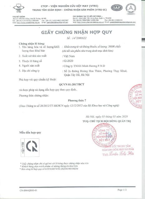 túi 5 chiếc khẩu trang vải kháng khuẩn Sunfly | BigBuy360 - bigbuy360.vn