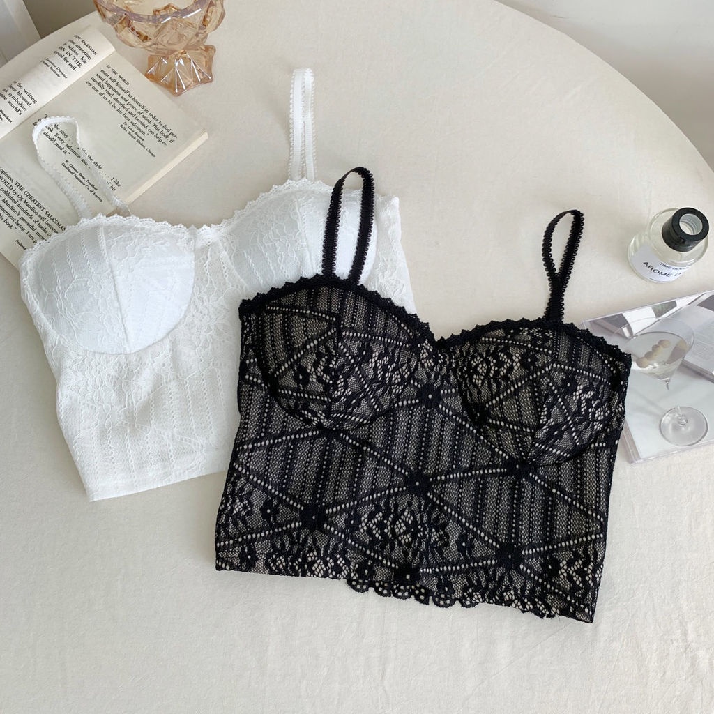 Áo Hai Dây Phối Ren Hở Lưng Gợi Cảm Thời Trang Mùa Hè