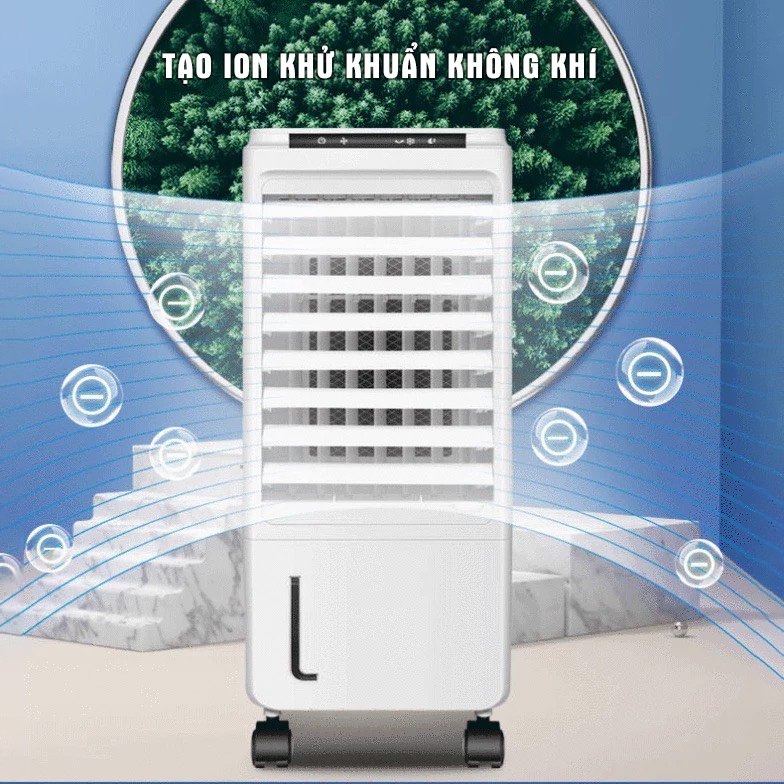 Quạt điều hòa hơi nước điều khiển từ xa HYUNDAI- BL205DLR, công suất 80W, hàng chính hãng - TẶNG 2 CHAI ĐÁ KHÔ