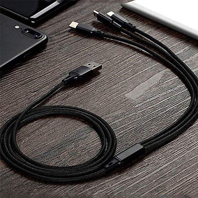 Cáp Dù Sạc Nhanh Bagi 3 Đầu CB-AS12   - Không hộp bao bì