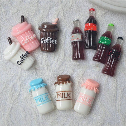 Charm chai milk, nước ngọt, cốc cafe cho các bạn trang trí vỏ ốp điện thoại, dán Jibbitz, DIY