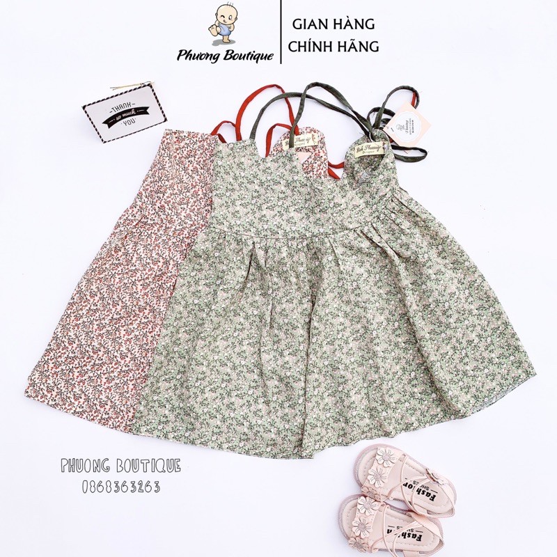 Váy 2 dây Phuongboutique Đầm 2 dây cho bé gái từ 8 đến 20kg