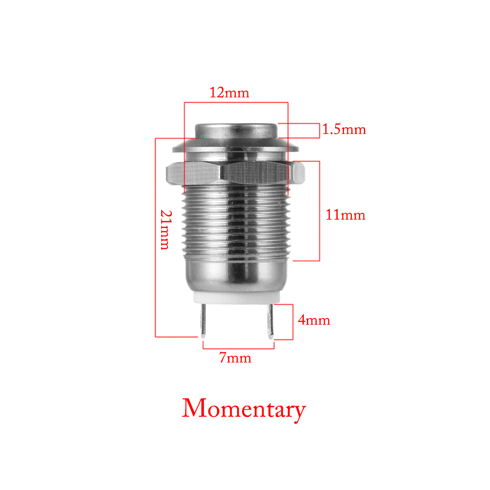 Công Tắc Nút Nhấn Khởi Động Nhiều Màu Chống Nước 12mm 250v Bằng Kim Loại