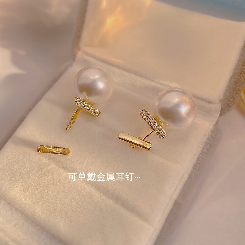 ❤zheting❤  Tai Mạ Bạc 925 Đính Ngọc Trai Phong Cách Retro