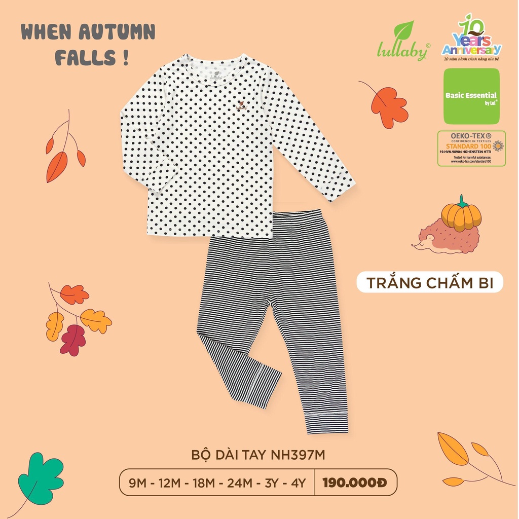 Bộ dài tay bé gái Lullaby - chất sợi tre siêu mềm mát, co giãn, kháng khuẩn