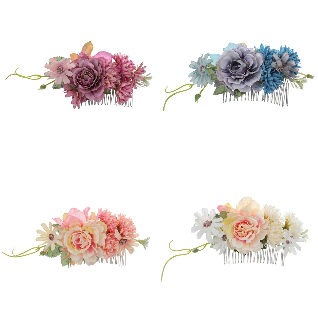 Lược cài tóc Haimeikang đính hoa phong cách boho mới dành cho cô dâu