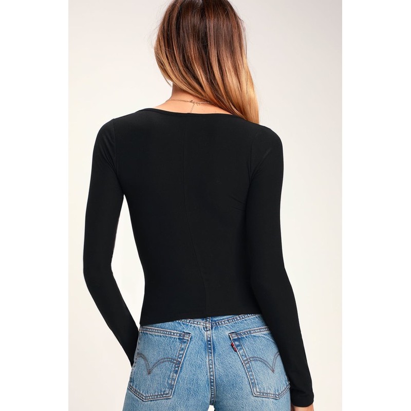 Áo thun nhún ngực tay dài US size M