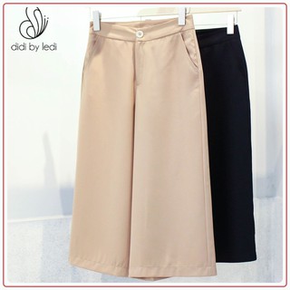 jean Quần Cullotes ống suông, quần tây nữ màu Da dáng lửng DIDI BY LEDI, vải Visco cao cấp cạp cao size S M L XL - QQT53